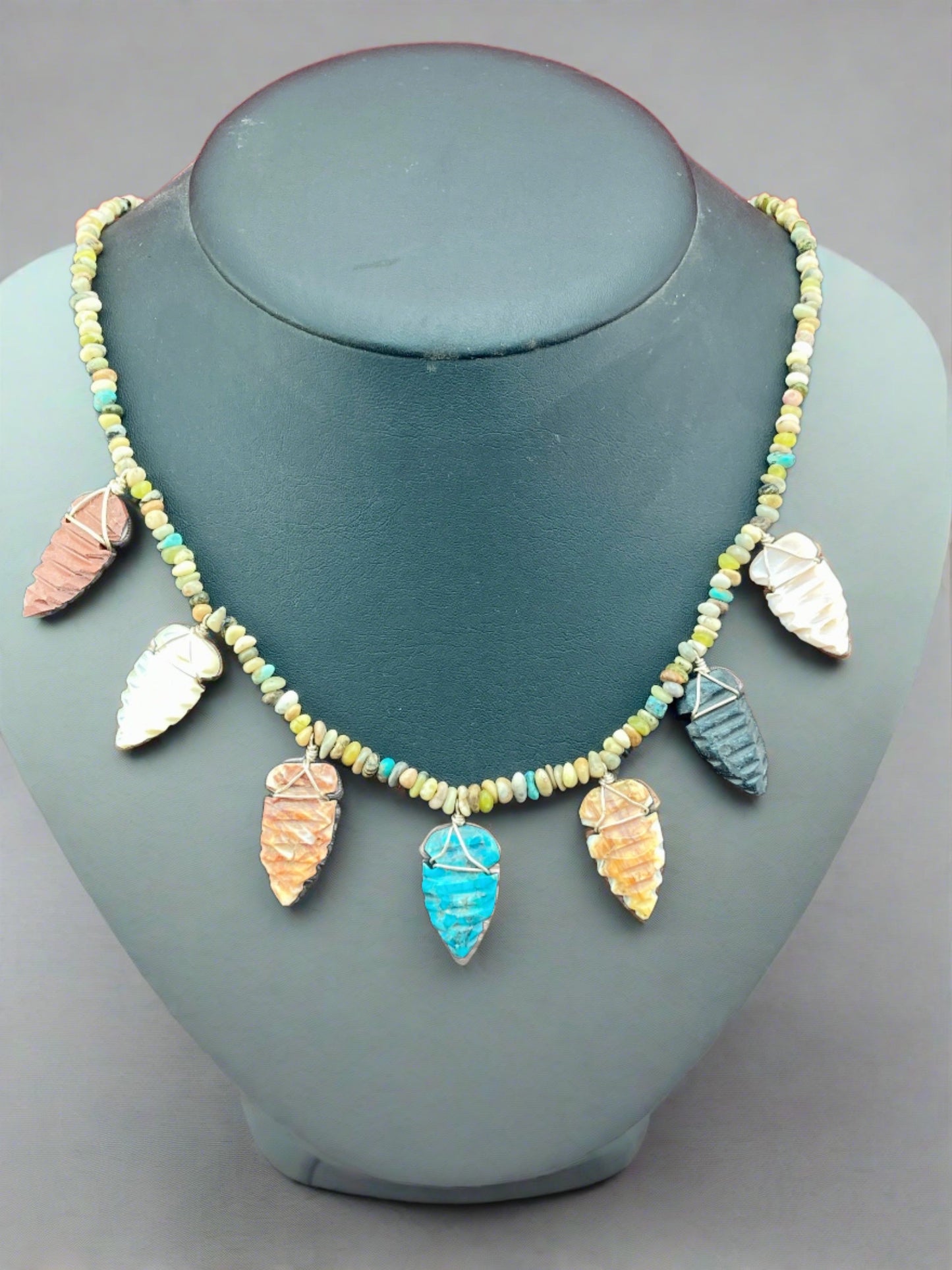 Multicolor Arrowhead Fetish Necklace