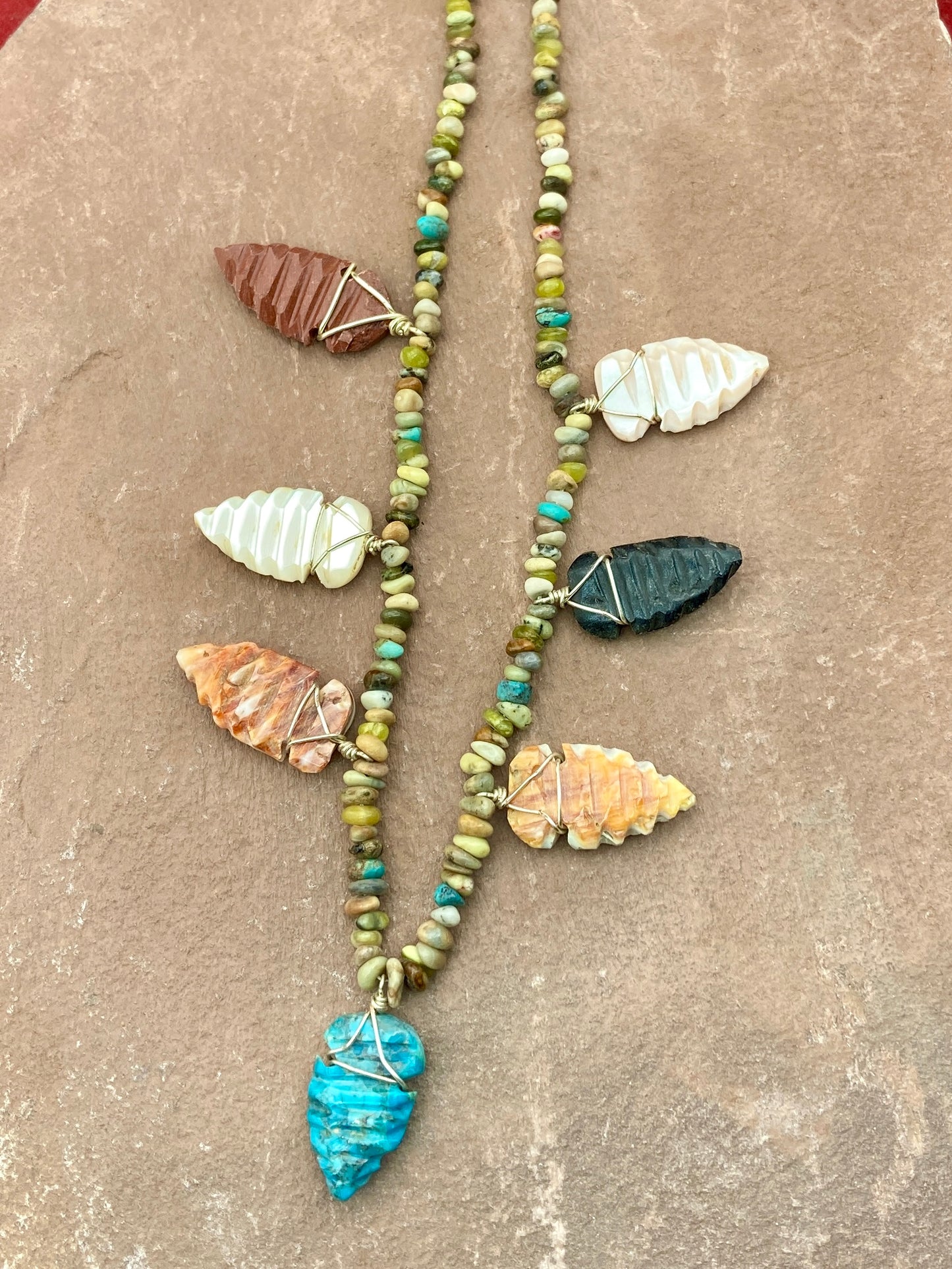 Multicolor Arrowhead Fetish Necklace